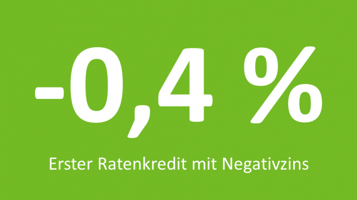 Erstmals Negativzins für Ratenkredit – smava bringt Kredit mit -0,4 % effektivem Jahreszins auf den Markt